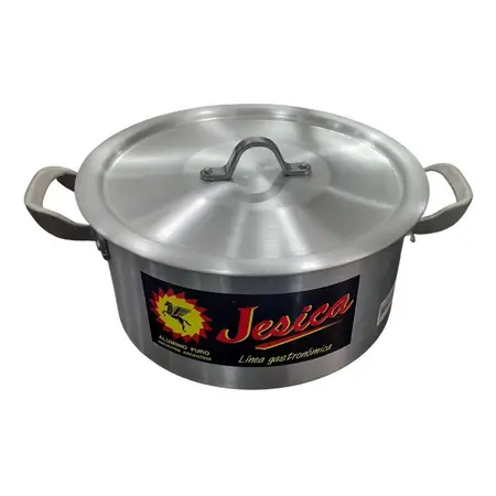 Cacerola Gastronómica De Aluminio N° 26 Capacidad 6,9 Litros Plateado