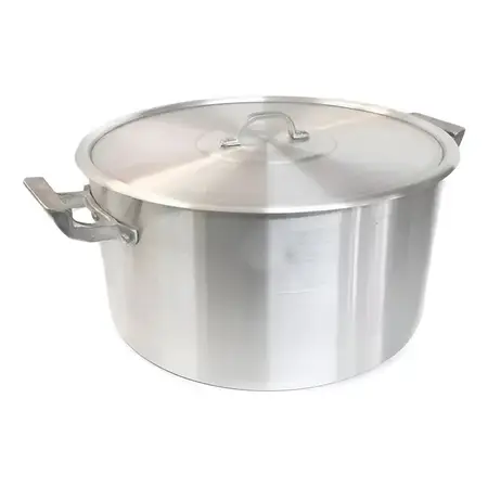 Cacerola Gastronómica De Aluminio N° 36 Capacidad 18 Litros Color Plateado