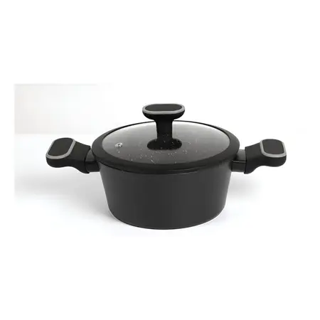 Cacerola Induccion Antiadherente 18 Cm Granito Negro Carol