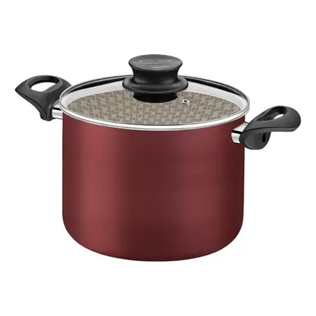 Cacerola Olla Alta De Cocina Tramontina Paris 22 Cm 6 Litros - Rojo