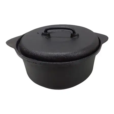 Cacerola / Olla De Hierro De Fundición 3 Litros Con Asas X1u - Gris Oscuro