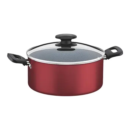 Cacerola Tramontina Loreto Aluminio Antiadherente 22cm 3,7 L Color Rojo