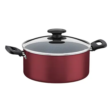 Cacerola Tramontina Loreto Aluminio Antiadherente 24cm 4,9 L Color Rojo