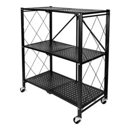 Carrito Organizador Multiuso Plegable Con Ruedas 3 Niveles