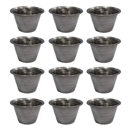 Cazuela Dip 6 Cm Acero Nacional Bar Gastronómico X 12 Uni. Blanco