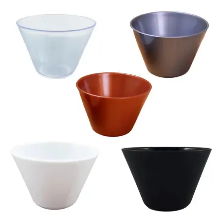 Cazuela Dip Melamina Irrompible Blanco Bar 9x6 Cm X12 Unid. plateado