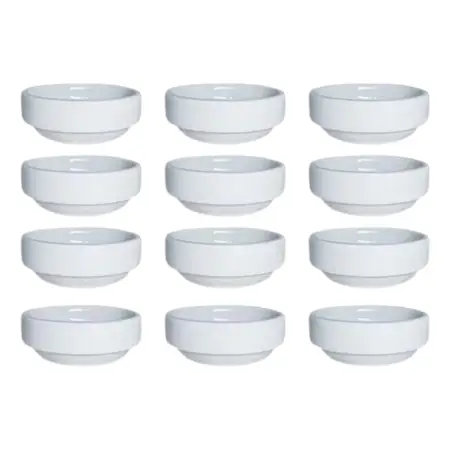 Cazuela Dip Tsuji Linea 450 Grande 8 Cm Porcelana X 12 Uni. Blanco