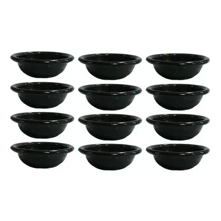 Cazuela Enlozada Chapa 8cm Dip Grande Asado Parrilla X12 Uni Negro