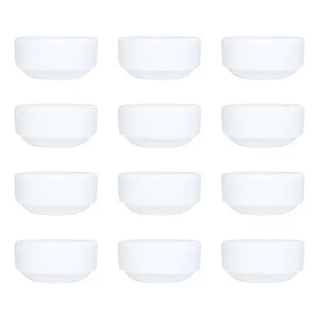Cazuela Mini Dip Porcelana Blanca Bar Condimentos 6 Cm X12 U Color Blanco