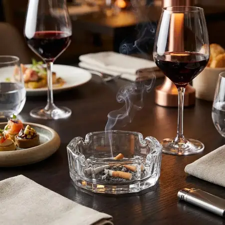 Cenicero De Vidrio Redondo Cigarrillo 9,7 Cm Libbey Transparente Moderno