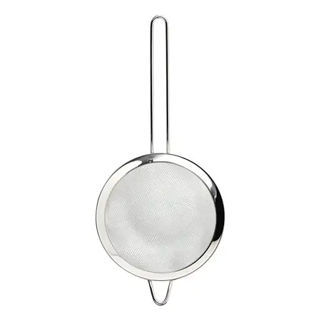 Colador Doble Malla Mango Y Aro De Acero Inoxidable 18 Cm Color Plateado