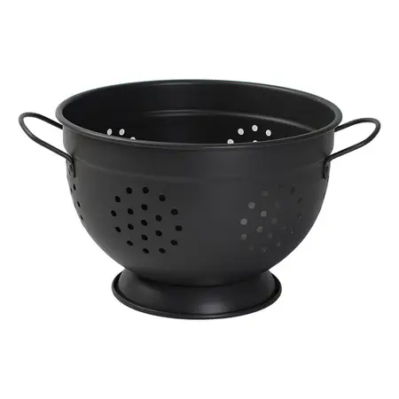 Colapasta Colador De Pastas Acero 26x17 Cm Con Asas | Carol Negro