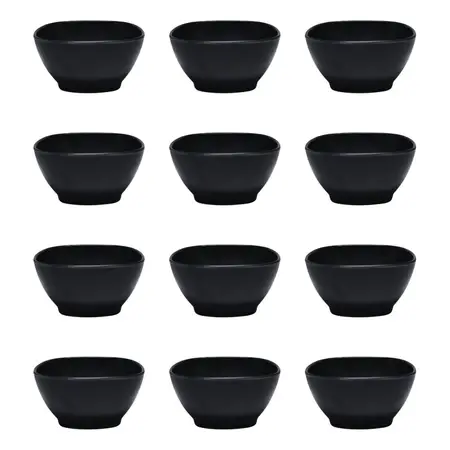 Compotera 11 Cm Cuadrada Plástico Resistente Negro X 12 Unid - Negro