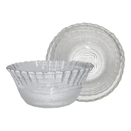 Compotera Vidrio 200ml Wheaton Diseño Ondas Postre 11 Cm - Transparente