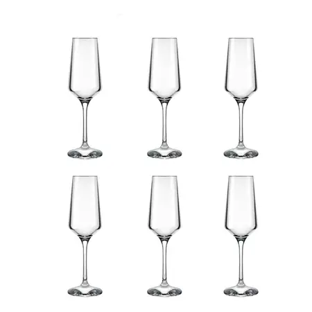 Copa Brunello Nadir Champagne Vidrio X 6 Unidades 225ml Transparente