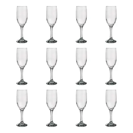 Copa Champagne 190 Ml Línea Windsor Nadir Vidrio X12 Un Encu Transparente