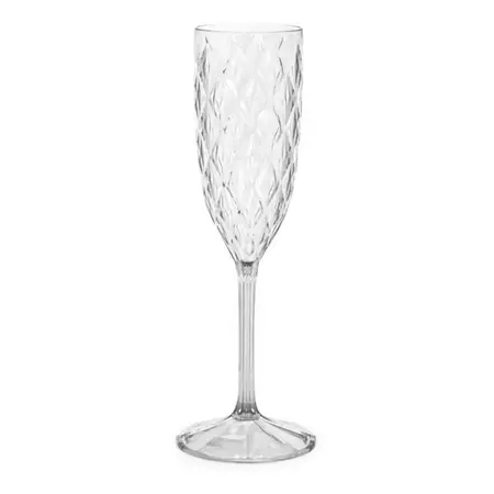 Copa Champagne Acrílico 200ml Carol Glamour Diseño Colores Transparente