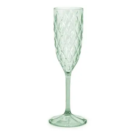 Copa Champagne Acrílico 200ml Carol Glamour Diseño Colores Verde