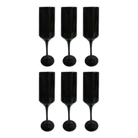 Copa Champagne Brunello Nadir Vidrio Pintado 225ml Color X6 Negro