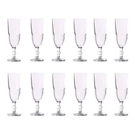 Copa Champagne Sidra Country Portobianco Vidrio 160cc X12 Un Transparente