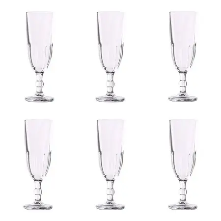 Copa Champagne Sidra Country Portobianco Vidrio 160cc X6 Uni Transparente