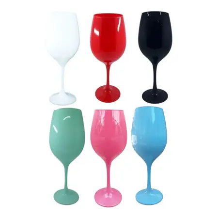Copa Color Negra Agua Nadir Barone Copon Vidrio490ml X12vino Rosa