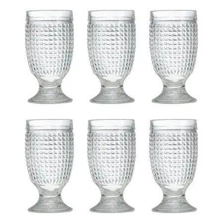 Copa De Agua Barroco Wheaton Vidrio Labrado 250ml X 6 Unid. Transparente