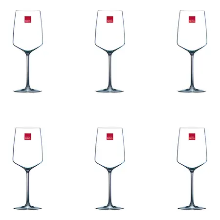 Copa De Vino 400 Ml Cristal Rona Diseño Agua X 6 Unidades Color Transparente