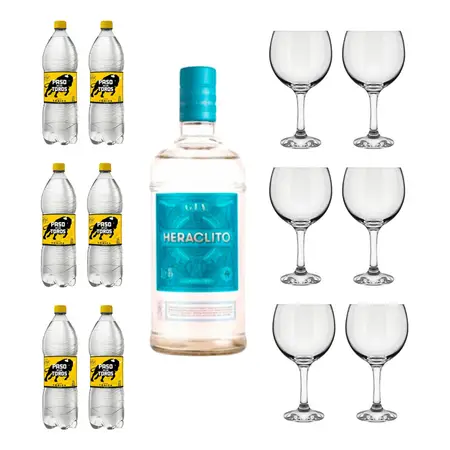 Copa Gin Tonic X6 + Heraclito + 6 Tonica Paso De Los Toros - Transparente