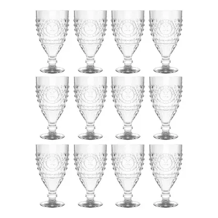 Copa Marruecos Agua Cristar Vidrio Vintage 300ml X12 Uni - Transparente