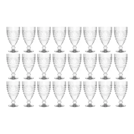 Copa Marruecos Agua Cristar Vidrio Vintage 300ml X24 Uni Transparente
