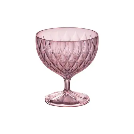 Copa Postre Acrilico 350ml Carol Glamour Helado Frutas Color Rosa