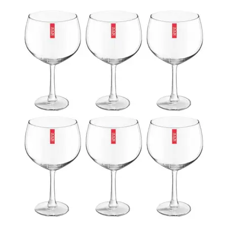 Copas Gin Tonic Copón 620ml Vidrio Rona Corte Frio X6 Unid. Transparente