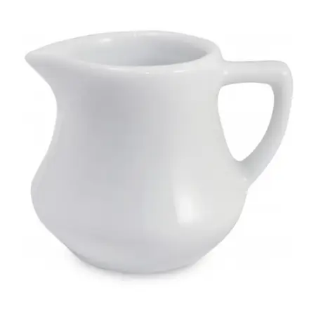 Cremera Jarrita Leche Porcelana 110ml Con Asa Pico Vertedor Blanco