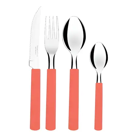 Cubertería Y Botella Tramontina Gamboa 23197/700 Coral, 16 Unidades