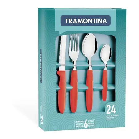 Cubiertos Ipanema Tramontina Juego 24 Pzas Cocina Set Color