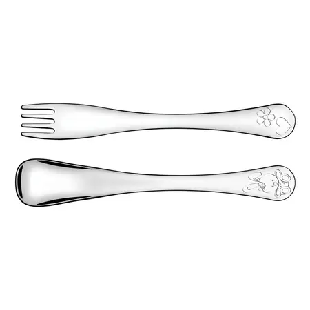 Cubiertos Tramontina Le Petit Niño Juego Niño Acero Inox 2pz Color Plateado