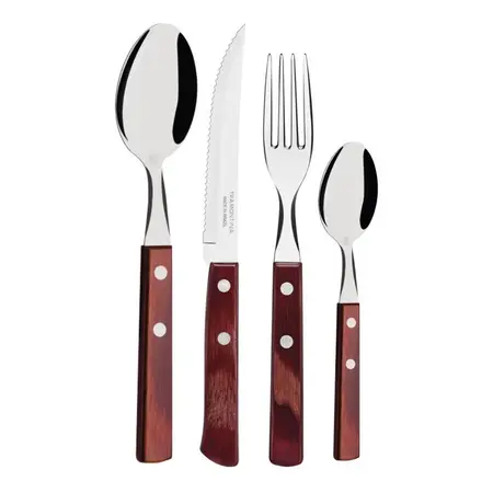 Cubiertos Tramontina Polywood Cuchillo Común Madera Set X48 Cerezo / Asado