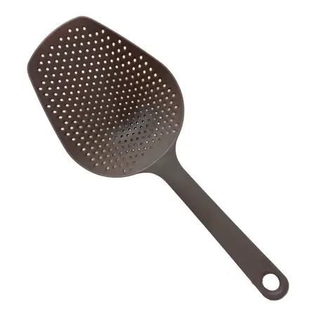Cucharón Colador Escurridor Espumadera Plástico Cocina Color Marrón Claro