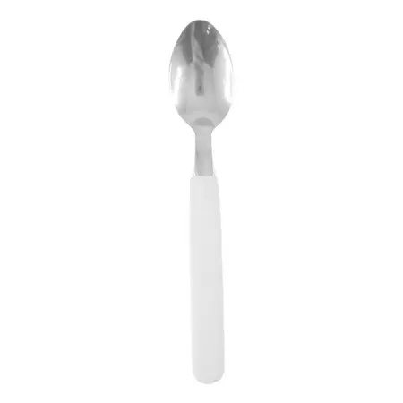 Cuchara De Té Mango Plástico Negro Acero Inoxidable X 1 Unid Blanco