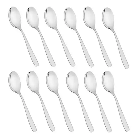Cucharas De Café Cosmos Tramontina Acero Inoxidable X 12 Uni Plateado