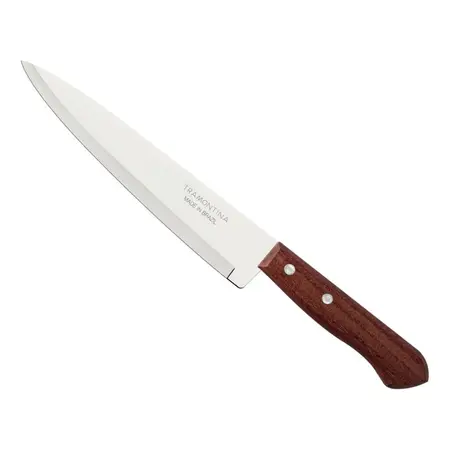 Cuchillo Cocina 8 Pulgadas Mango Madera Dynamic Tramontina Marrón
