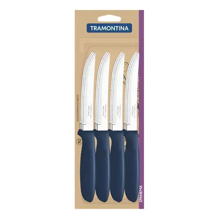 Cuchillo De Asado 5 Pulgadas Set X12 Pz. Tramontina Ipanema Color Azul