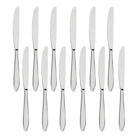 Cuchillo De Mesa Acero Inoxidable Tramontina Laguna X12 Unid Plateado