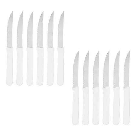 Cuchillo Mango Plástico Negro Carol Acero Inoxidable X 12 U Blanco