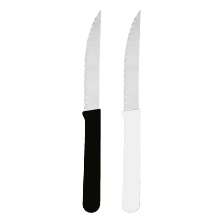 Cuchillo Mango Plastico Negro Carol Acero Inoxidable X 1 U Blanco