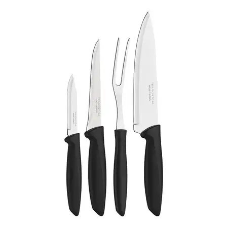 Cuchillos Plenus Tramontina Trinchante Polipropileno Set X4u Negro