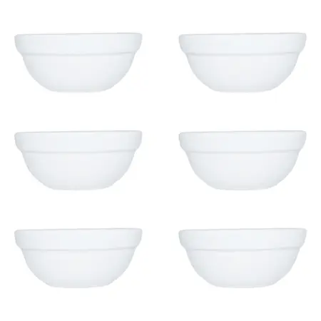 Ensaladera Bowl 16 Cm Porcelana Blanca 500 Ml X 6 Unidades Blanco