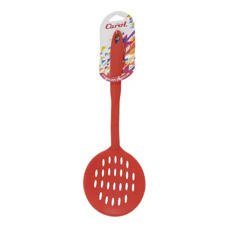 Espumadera Carol Utensilio De Nylon Cocina Colores 34cm Rojo