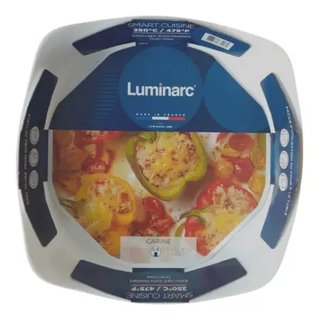 Fuente Asadera Carine Luminarc Cuadrada Vidrio Templado 3,1l Blanco